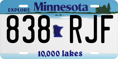 MN license plate 838RJF