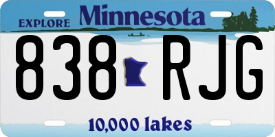 MN license plate 838RJG