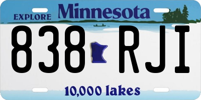 MN license plate 838RJI