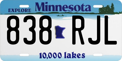 MN license plate 838RJL
