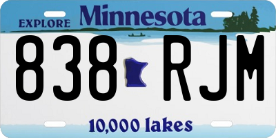 MN license plate 838RJM