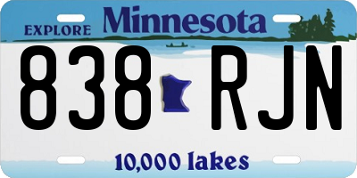 MN license plate 838RJN