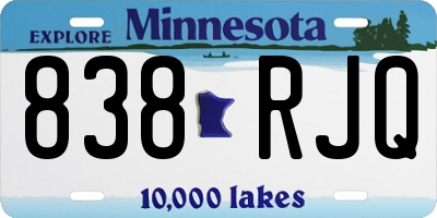 MN license plate 838RJQ
