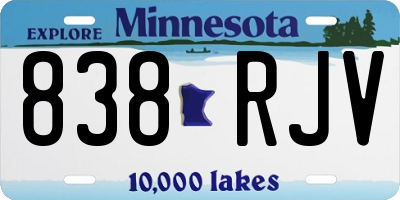 MN license plate 838RJV