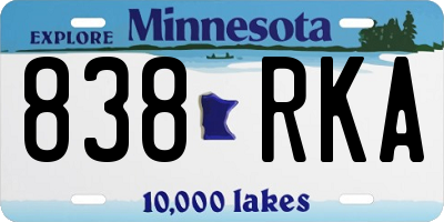 MN license plate 838RKA