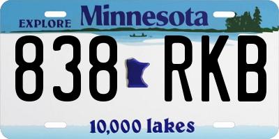 MN license plate 838RKB