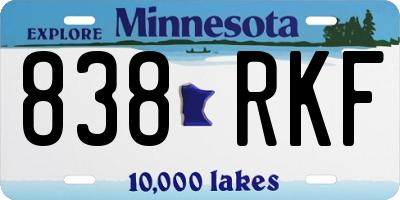 MN license plate 838RKF