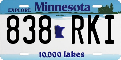 MN license plate 838RKI