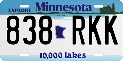 MN license plate 838RKK
