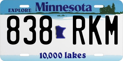 MN license plate 838RKM