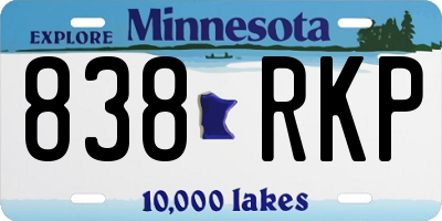 MN license plate 838RKP