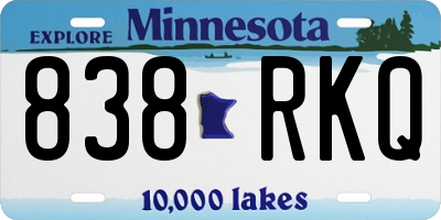 MN license plate 838RKQ