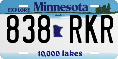 MN license plate 838RKR
