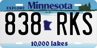 MN license plate 838RKS
