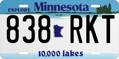 MN license plate 838RKT