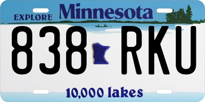 MN license plate 838RKU