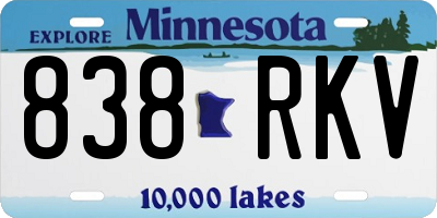 MN license plate 838RKV