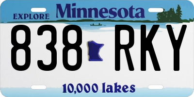 MN license plate 838RKY
