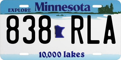 MN license plate 838RLA
