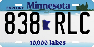 MN license plate 838RLC