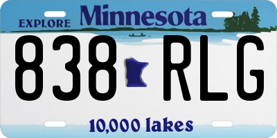 MN license plate 838RLG
