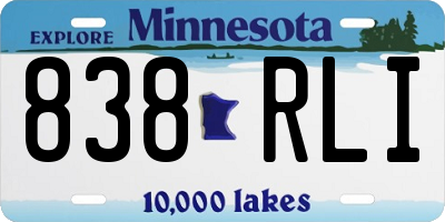 MN license plate 838RLI