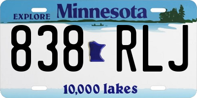 MN license plate 838RLJ