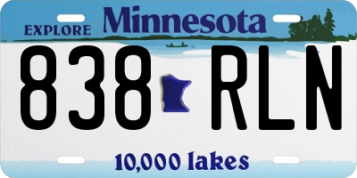 MN license plate 838RLN
