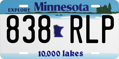MN license plate 838RLP