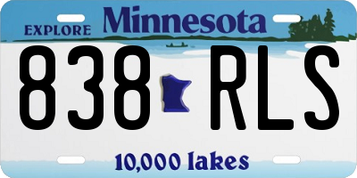MN license plate 838RLS