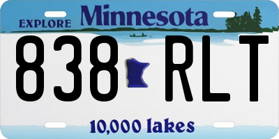 MN license plate 838RLT