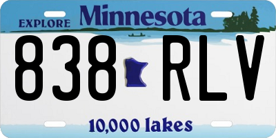 MN license plate 838RLV
