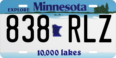 MN license plate 838RLZ