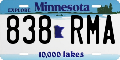 MN license plate 838RMA