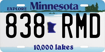 MN license plate 838RMD