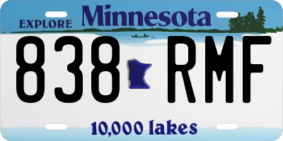 MN license plate 838RMF