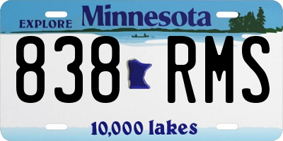 MN license plate 838RMS