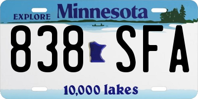 MN license plate 838SFA