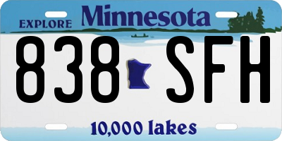 MN license plate 838SFH