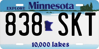 MN license plate 838SKT