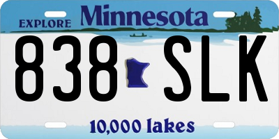 MN license plate 838SLK
