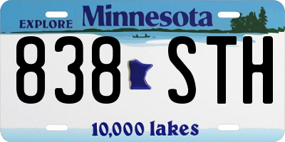 MN license plate 838STH