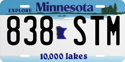 MN license plate 838STM