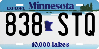 MN license plate 838STQ