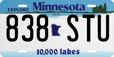 MN license plate 838STU
