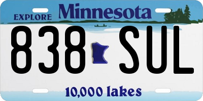 MN license plate 838SUL