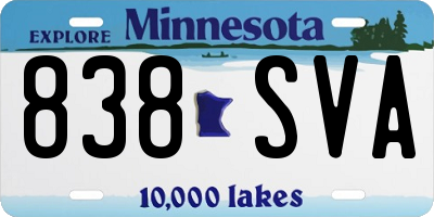 MN license plate 838SVA