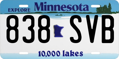 MN license plate 838SVB