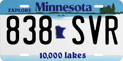 MN license plate 838SVR