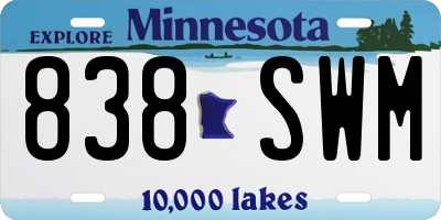MN license plate 838SWM